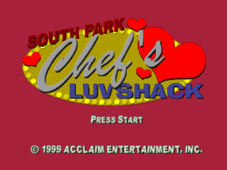 South Park Chef's Luv Shack title screen for Playstation